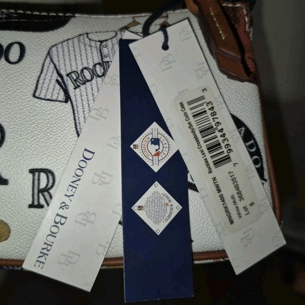Dooney & Bourke White Baseball Print Crossbody Bag - Picture 5 of 15
